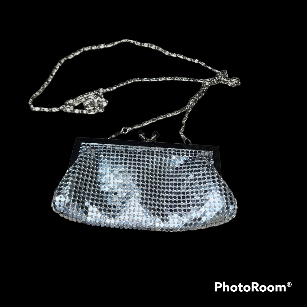 Silver mesh clutch/ mini bag